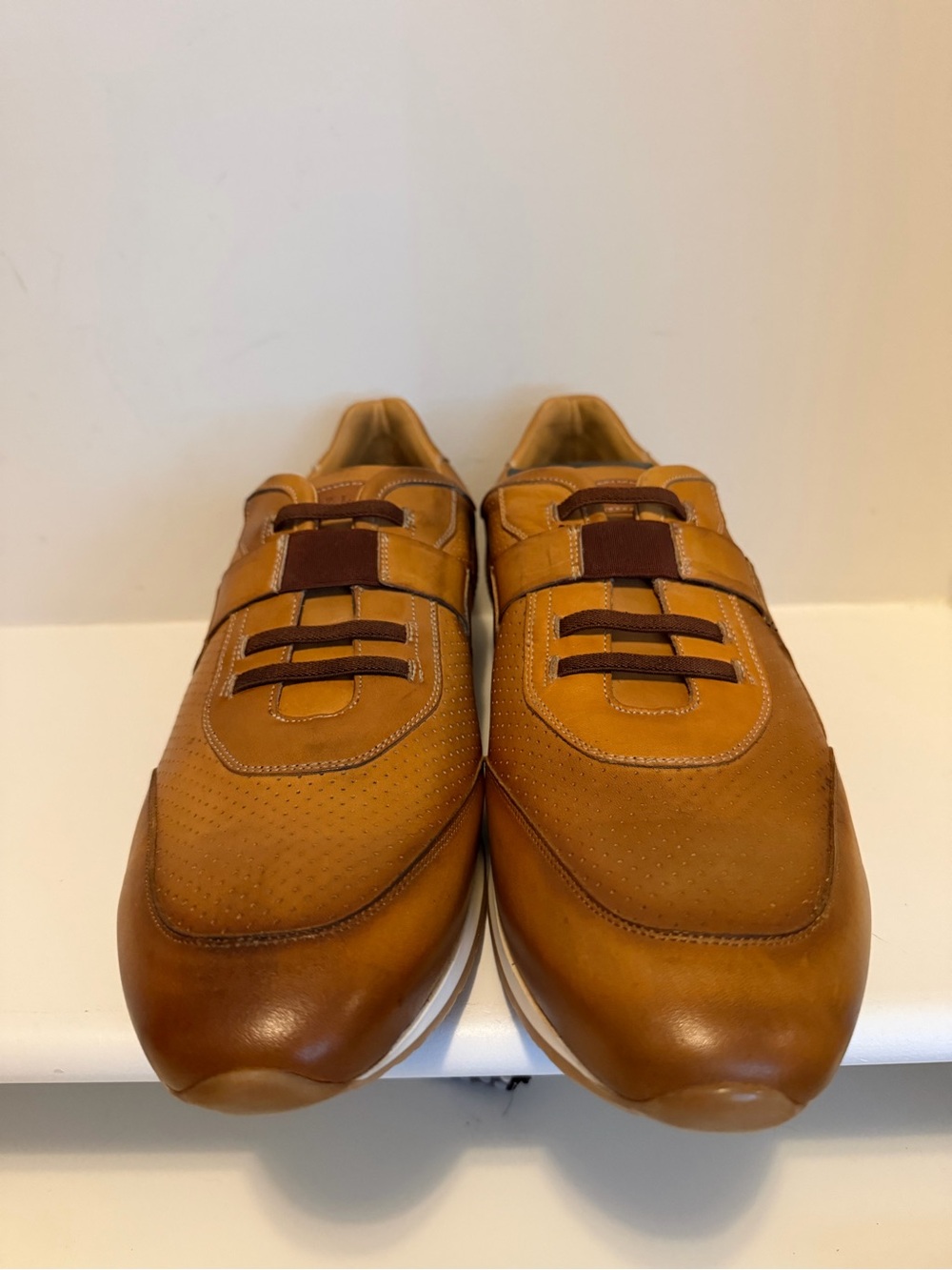 Mezlan A20287 Tan Patina Leather Sneakers Men’s Size 13M